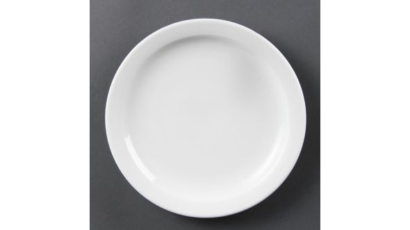 Olympia Whiteware Narrow Rimmed Plates 202mm (12 Pack) CB488