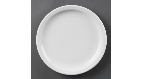 Olympia Whiteware Narrow Rimmed Plates 230mm (12 Pack) CB489