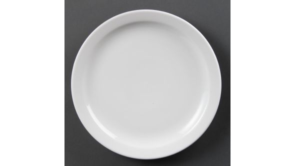 Olympia Whiteware Narrow Rimmed Plates 250mm (12 Pack) CB490