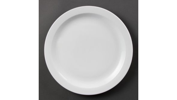 Olympia Whiteware Narrow Rimmed Plates 280mm (6 Pack) CB491