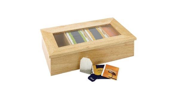 Olympia Hevea Wood Tea Box TB03734R