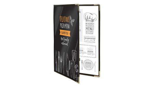 Securit Crystal Double Sided Menu Cover A4 Double (3 Pack) MC3/CYA4/BR2