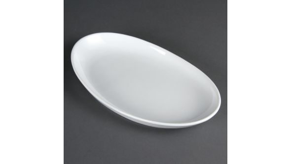 Olympia Whiteware French Deep Oval Plates 304mm (4 Pack) CC890