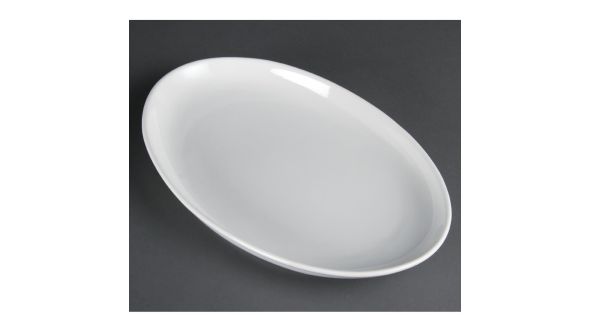 Olympia Whiteware French Deep Oval Plates 365mm (2 Pack) CC891