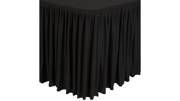 Table Top Black Cover & Skirting - Plisse Style 225211