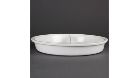 Olympia Whiteware Divided Round Dish 3.5Ltr 123.1oz CD711
