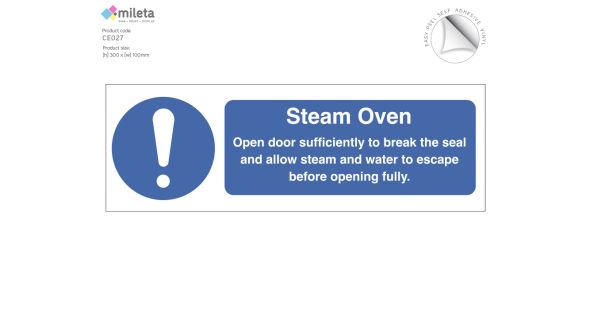 Steam oven catering equipment safety notice