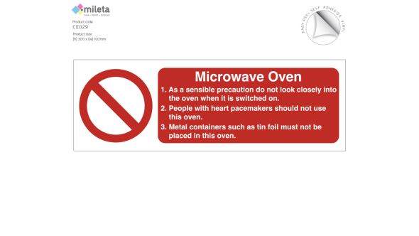 Microwave oven catering equipment safety notice
