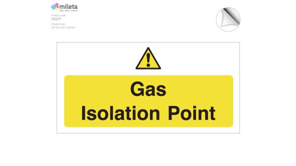 Gas Isolation point safety notice