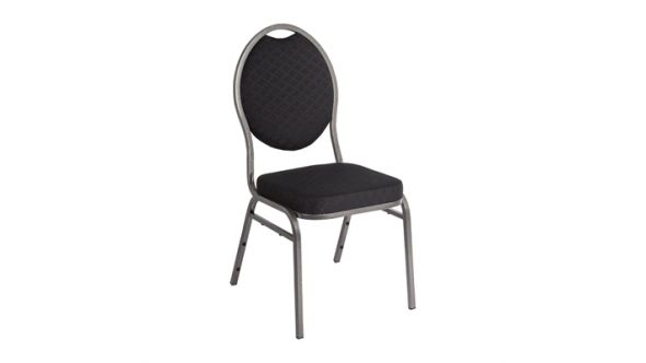 Bolero Oval Back Banquet Chairs Grey & Black (4 Pack) CE142
