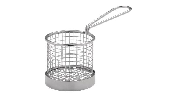 Olympia Chip Basket Round with Handle 80mm NI0105