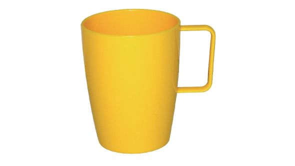 Olympia Kristallon Polypropylene Handled Beakers Yellow 348.7ml (12 Pack) QY-02286