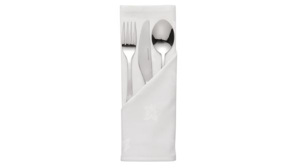 Mitre Luxury Luxor Cotton Napkins Ivy Leaf White 450 x 450mm (10 Pack)