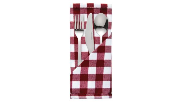 Gingham Polyester Napkins Red Check (10 Pack) CE457