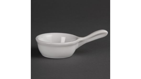 Olympia Whiteware Miniature Pan Shaped Bowls 35ml (12 Pack) CE544