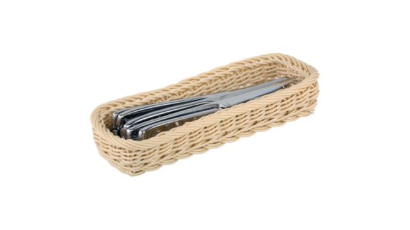 APS Polypropylene Rectangular Rattan Basket 270x100mm 40131