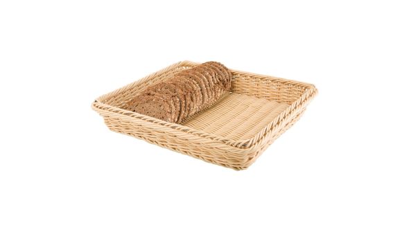 Polypropylene Natural Rattan Basket 1/2 GN 40222