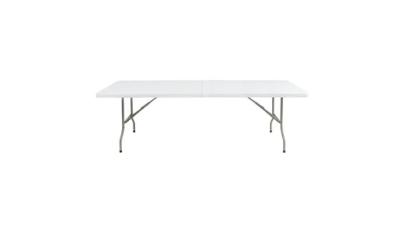 Bolero Rectangular Centre Folding Table White 8ft (Single) CF375