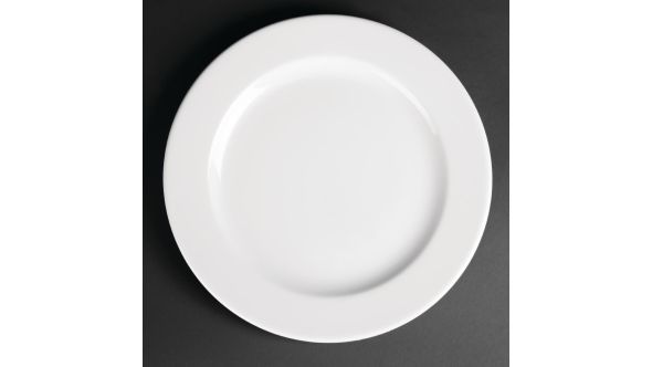 Royal Porcelain Classic White Wide Rim Plates 260mm (12 Pack) P0920