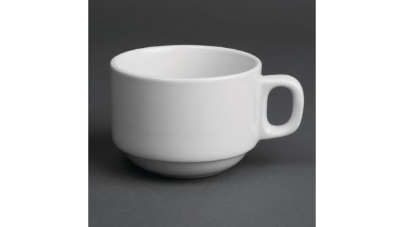 Royal Porcelain Classic White Stacking Cups 200ml (12 Pack) P0255