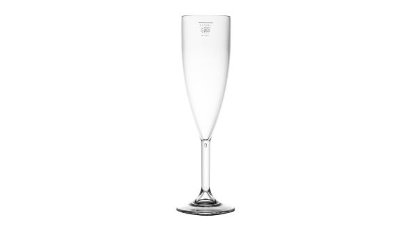 BBP Polycarbonate Champagne Flutes 200ml UKCA Marked at 175ml (12 Pack) BB 141-1CE