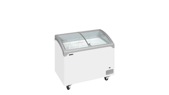 Tefcold NIC301SCEB Sliding Curved Glass Lid Chest Freezer 70L