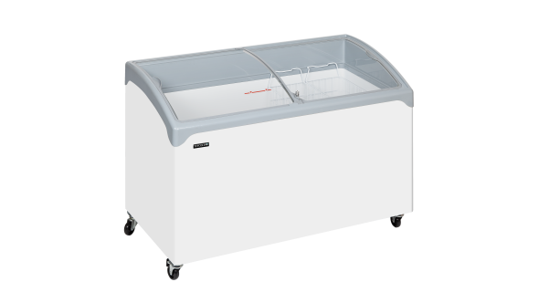 Tefcold NIC400SCEB LED Sliding Curved Glass Lid Chest Freezer 87L