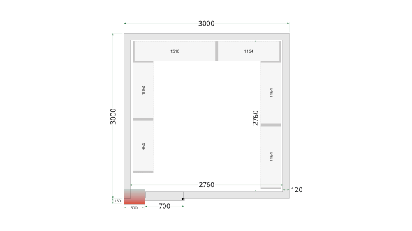 Tefcold CRNF3030 Freezer Room 865L