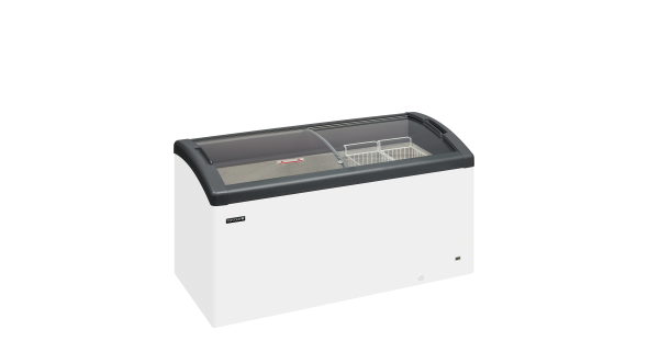 Elcold FOCUS 151 GREY  Sliding Curved Glass Lid Chest Freezer 73L