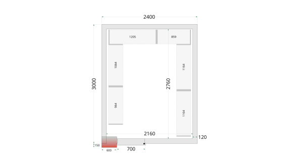 Tefcold CRNF2430 Freezer Room 825L