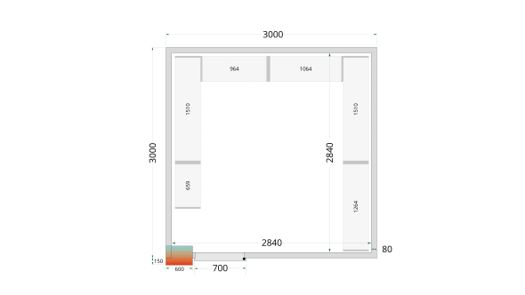 Tefcold CRPF3030 Chiller Room 830L