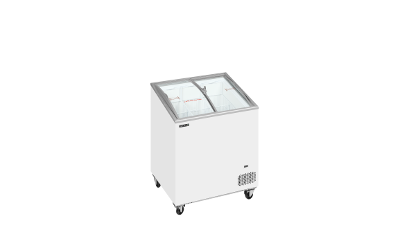 Tefcold IC201SCEB Sliding Curved Glass Lid Chest Freezer 58L