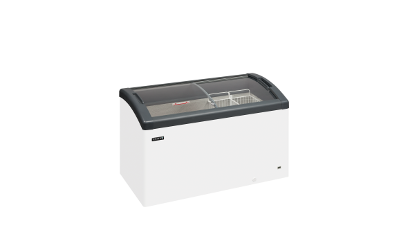 Elcold FOCUS 131 GREY  Sliding Curved Glass Lid Chest Freezer 66L