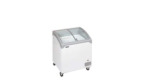 Tefcold NIC201SCEB Sliding Curved Glass Lid Chest Freezer 63L