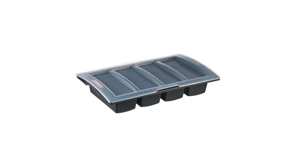 Araven Cutlery Tray with Lid Dark Grey 9863