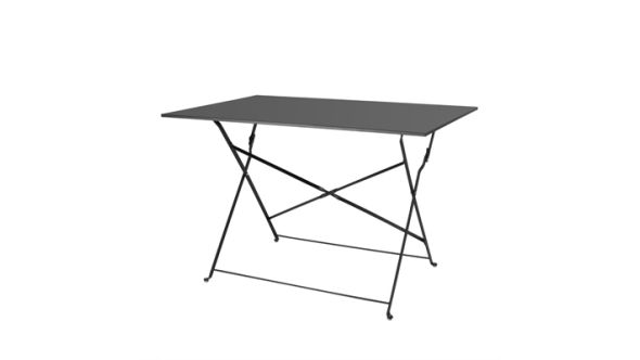 Bolero Perth Black Pavement Style Folding Table Rectangular 1100x700mm CH968
