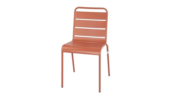 Bolero Amalfi Slatted Steel Side Chairs Terracotta (4 Pack) CK063