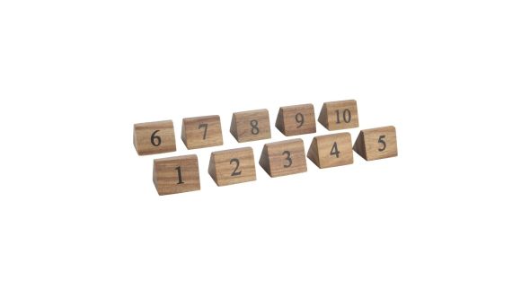 Olympia Acacia Table Number Signs Numbers 1-10 HO09806A