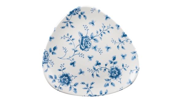 Churchill Vintage Prints Blue Rose Chintz Pattern Triangle Plates 229mm (12 Pack) RCP TR9 1
