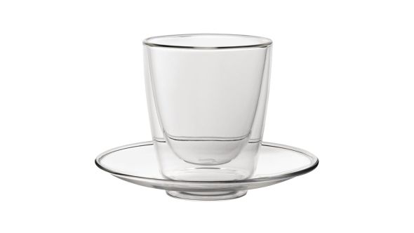 Utopia Double Walled Cappuccino Glasses and Saucers 220ml (6 Pack) R90044-000000-B01006