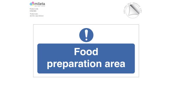 Food Preparation Area Notice
