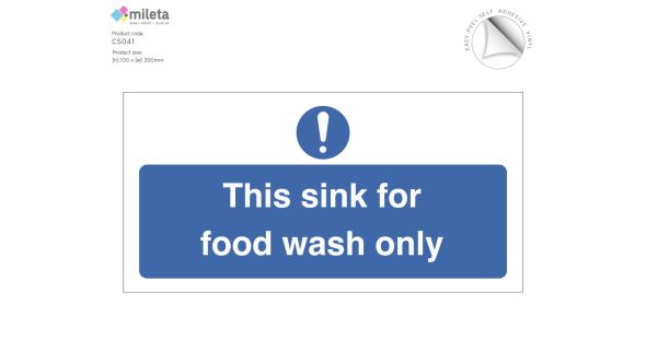 This Sink is for Food Wash Only Notice