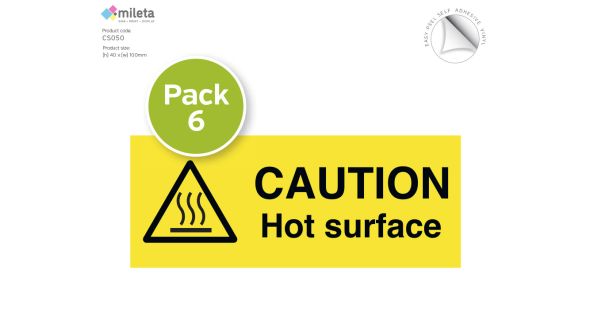 Caution hot surface safety label