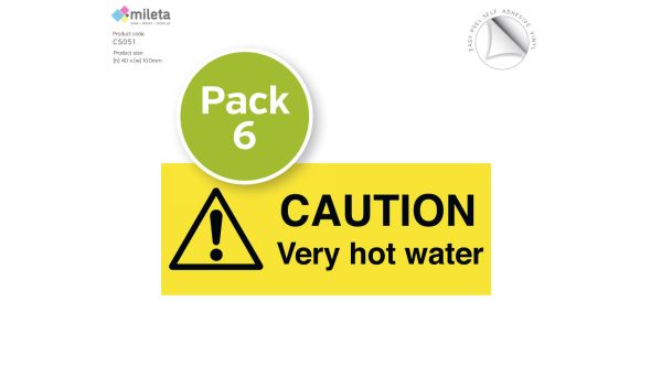 Caution Very Hot Water Safety Labels
