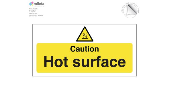 Caution Hot Surface Notice