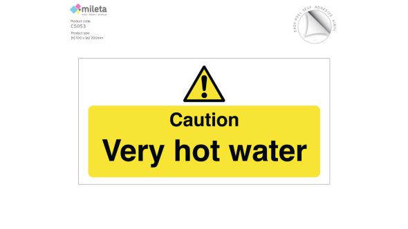 Caution Very Hot Water Notice