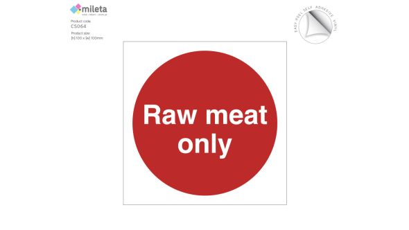 Raw meat only storage label