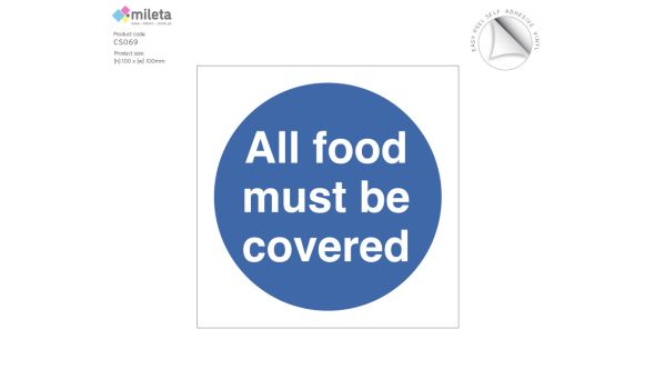 All food must be covered storage label