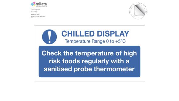 Check temperature of chilled display staff guidance notice
