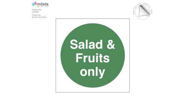 Salad and fruits storage label